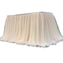 (1 meter, Champagne) Colorful Tablecloth Table Skirt Baby Shower Girls Birthday Table Skirt Pink Table Cloth Wedding Party for Dinning Tables  White
