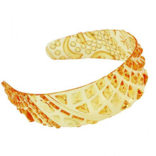 (Yellow) Women Summer Transparent Plastic Hair Hoop Cute 3D Pineapple Textured Wide Bandana Wash Face Travel Vacation Headband  Yellow