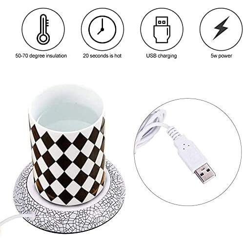 Coffee Cup Warmer USB Powered for Desk Keeps Drinks Warm Fits Multiple Cup Types for Home and Office 1
