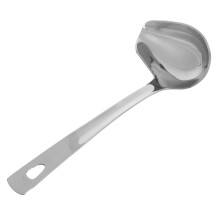 Stainless Steel Soup Ladle with Pour Spout and Sauce Ladle for Serving Gravies Soups RustResistant