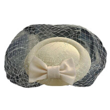 (Beige) 1920s Bowknot Barrettes for Women Flapper Stylish Headpiece Accessories for Cosplay Party Elegant Clip Barrettes Red