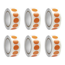 (Orange) 6 Rolls Round Sticker Color Coding Sticker Red Dot Sticker Circular Sticker For File Organization Warehouse Labeling  Yellow