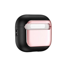 (Rose Red) Leather Shell Case For Pods 4 Earphone Case Protecting And Effortless Wireless Charging No Need To Remove Cover eadsets Silver