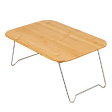 Folding Table Camping Wooden Backyard BBQ Desk Portable Computer Reading Desk for Home Indoor Outdoor Picnic Travel RV Balcony Garden Tailgating
