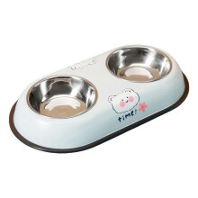 (Tiansan Hedu) Cute Dog Bowl for Cat Food Bowls 2 in 1 Pet Feeder with Water ContainerFeeder and Waterer Detachable Waterer Stainless S