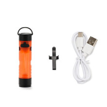 (orange color) Waterproof Outdoor Small Torches Hat Clip Flashlight Rechargeable Led Pocket Light for Outdoor Camping Lighting  Purple