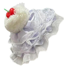 (Light Purple) Birthday Cake Fascinator Hat Delicate Lace Clip Headwear for Girls Novelty Hair Accessories Birthday Barrettes  White