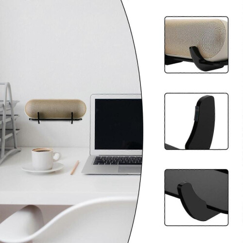 (Black) Acrylic Wall Mount Horizontal Holder For 2024 Speaker Offering Convenient Access And Secure Positioning  transparent 1