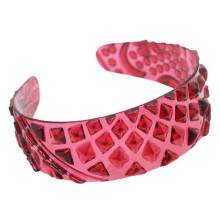 (Red) Women Summer Transparent Plastic Hair Hoop Cute 3D Pineapple Textured Wide Bandana Wash Face Travel Vacation Headband  Yellow