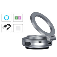 (Gray) Portable Car Phone Bracket with Magnetic Vacuum Suction for Busy Commuters Navigation Video Call Safe Driving Experience Pink