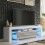 TV Unit 160cm Aria - White & Grey Gloss Doors and LED Lights 3