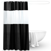 Set de perdele de duș cu design transparent pentru fereastră, perdea de baie semitransparentă impermeabilă cu fixare pe cap, pentru uz casnic și