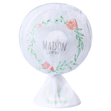 Capa de segurança translúcida para ventilador com textura fosca, capa elástica inclusiva para ventiladores redondos, tela de proteção lavável,