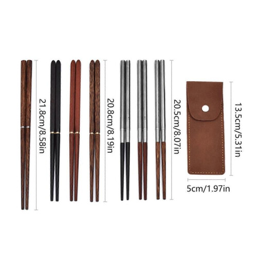 (F06) Foldable Chopsticks with Storage Case Easy to Carry Detachable Chopsticks Practical Tableware for Outdoor Dining 2