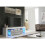 TV Unit 160cm Aria - White & Grey Gloss Doors and LED Lights 7