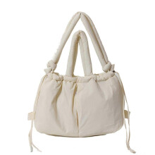 (White) Women Simple Shoulder Bag Puffer Crossbody Bag Large Capacity Backpack Solid Color Messenger Bag for Daily Travel  White