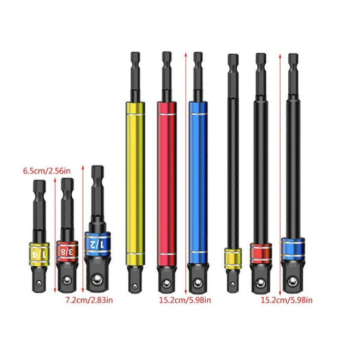 (black suit) Impacting Grade Socket Adapters Set, TurnsImpacts Drill Driver into HighSpeedSocket Driver,1/4'' 3/8'' 1/2'' 2