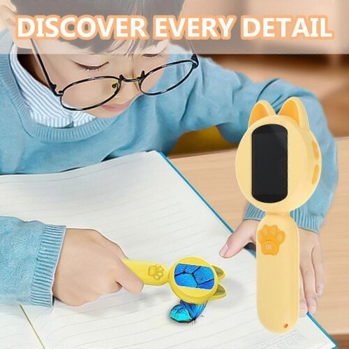 (Blue) Adjustabl Magnification Digital Viewer Digital Scope Colorful Microscope Child Microscope for Exploring Everyday Object  yellow 1