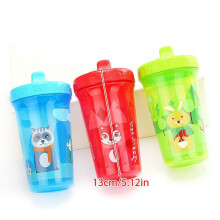 (Red) 300ml Baby Kids Drinking Bottles Cute Duckbill Cup Learn Training Feeding Water Bottle Cartoon School Drinking Cup  Red
