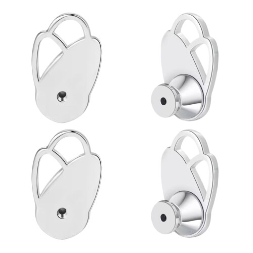 Elegant Earring Holder Backs Portable For Sensitive Ears-White