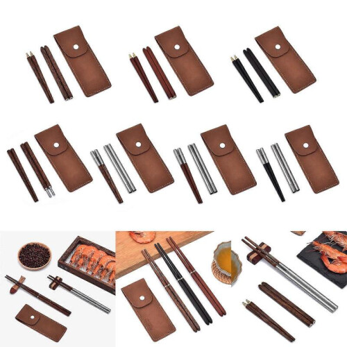 (B02) Foldable Chopsticks with Storage Case Easy to Carry Detachable Chopsticks Practical Tableware for Outdoor Dining 1