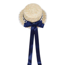 (M, navy blue) TeaParty SunHat Wide Brim Straw Boater Hat Women Ribbon Straw Hat Summer Straw Beachs Hat Bows Straw Hat SunHat Red S