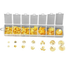 Jewelry Designs 300 Metal Bead End Caps-Gold receptacle