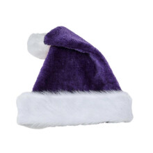 (Purple) Festive Christmas Santa Hat with White Brim for Holiday Parties Giving Kindness New Year Party Cosplay Accessories  Royal blue