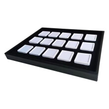 Velvets Lined Acrylic Jewelry Sample Case-White box white cott