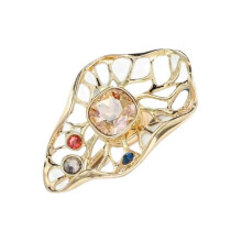 (Champagne) Delicate Magnetic Pin Brooch Slip Resistant Magnetic Jewelry Piece Sophisticated Embellishment For Long Time Wear  Gray
