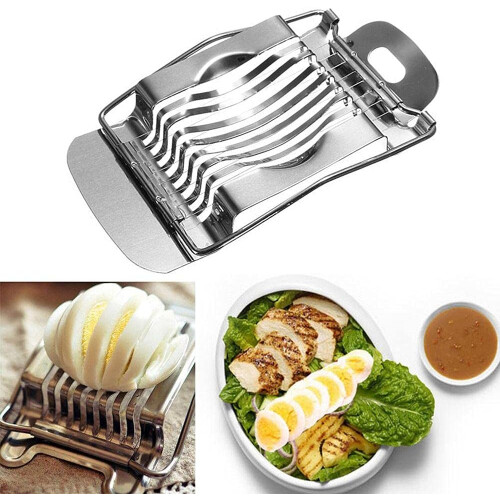 Stainless Steel Egg Slicer for Hard Boiled Eggs, Precision Cutting Kitchen Tool 1