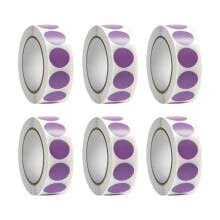(Purple) 6 Rolls Round Sticker Color Coding Sticker Red Dot Sticker Circular Sticker For File Organization Warehouse Labeling  Yellow
