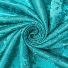 Teal Polyester Jacquard Satin Upholstery Fabric 60 Inch Wide Shiny Mediumweight by the Yard for Sewing and Décor