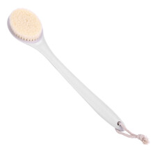 Escova de banho esfoliante de luxo, higiênica e duradoura, com cabo ergonômico antiderrapante, resistente a mofo, branca, 43 cm (17")