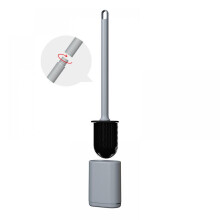 Escova de silicone para limpeza de vaso sanitário, escova flexível para limpeza profunda com cabo durável, pode ser montada na parede ou no chão,