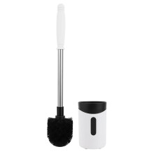 Higiene sem esforço, limpador de vaso sanitário elegante com tampa, conjunto de escova de vaso sanitário compacto, montagem na parede para