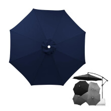 10ft Patio Umbrella Replacement Canopy 8 Ribs Waterproof Outdoor Cover UV Protection Navy Blue