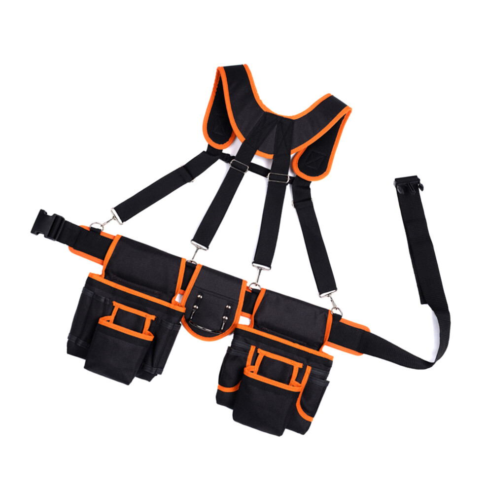 Multi Pocket Work Belt For Carpenters Reinforced-Blackandorange 7704000502146