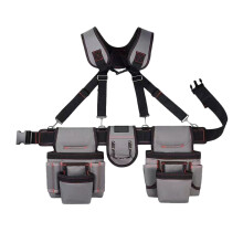 Waterproof Adjustable Suspenders Tool Belt For-BlackAndGray