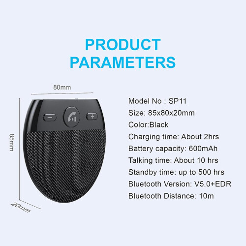Bluetooth Car Speakerphone with Fast Charging, Hands Calling and RealTime Voice Navigation 2