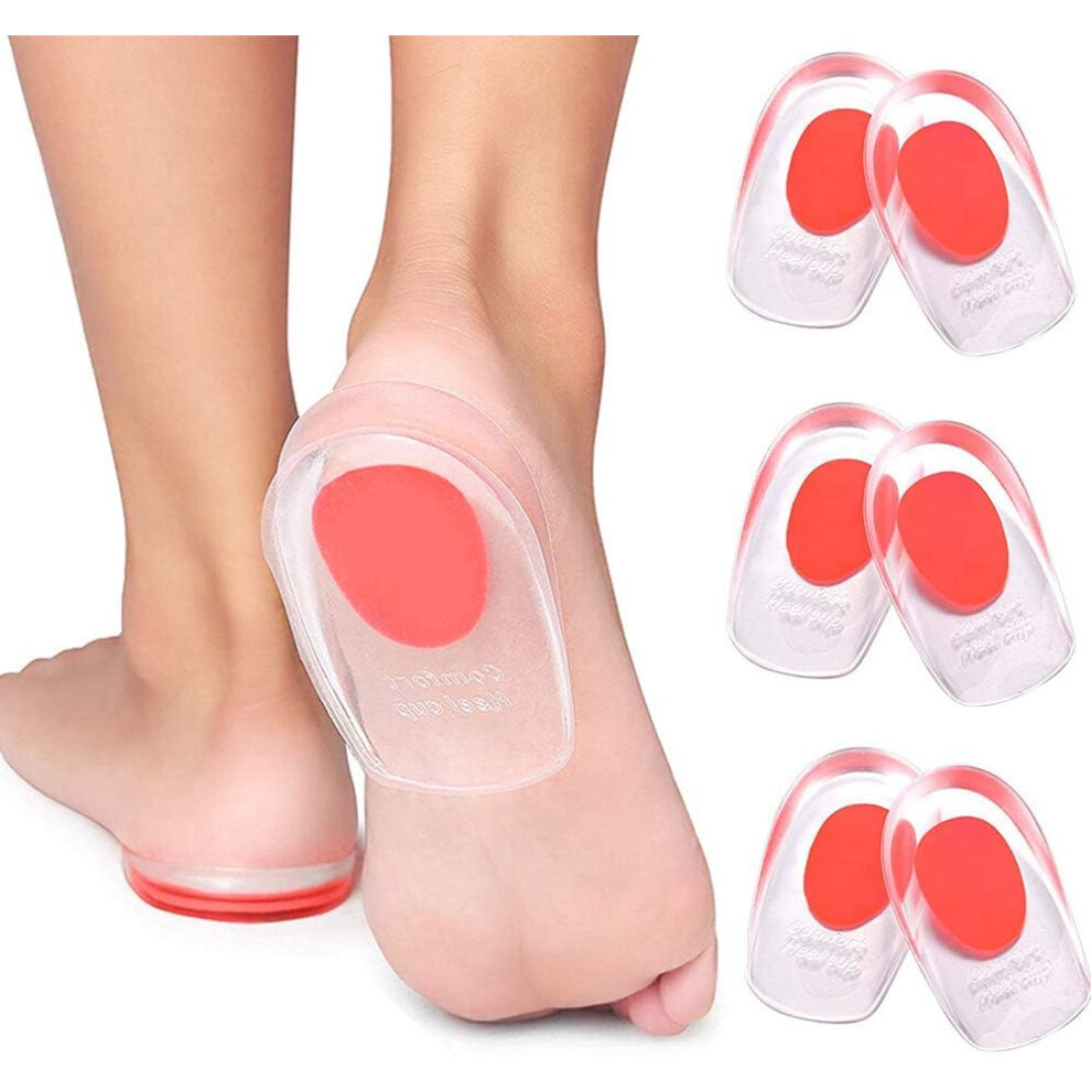 Durable Reusable Silicone Gel Heel Pads, Plantar Fasciitis Heel Cushion Pain Relief Shock Absorption For Heel Spurs, Achilies Tendon Pain, Latex-Free 9454554968377