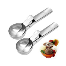 Stainless Steel Ice Cream Scoop with Easy Press Spring, Ergonomic Design, Dishwasher Safe Small