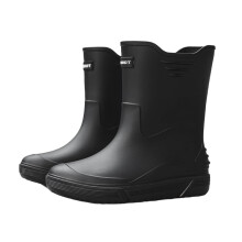 Men's Waterproof Rubber Rain Boots Mid Calf NonSlip Outdoor Work and Fishing Black Size 7