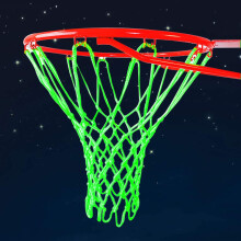 Kraftigt udendørsnet, officielle NCAA- og NBA-basketballstørrelser, holdbare naturmaterialer, nylon, kurvkurv til al slags vejr med selvlysende