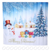 Weihnachts-Schneemann-Duschvorhang aus Stoff, Originaldesign, HD-Druck, 200 x 180 cm, strapazierfähig, wasserabweisend, Badezimmerdekoration,