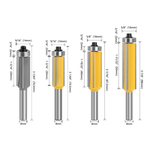 Professioneller Holzfräser-Fräser, 4-schneidiges-3-teiliges Set 2