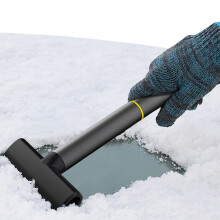 Car Snow Shovel with Wide Alloy Blade and Ergonomic TPU Handle for Winter Vehicle Snow Removal