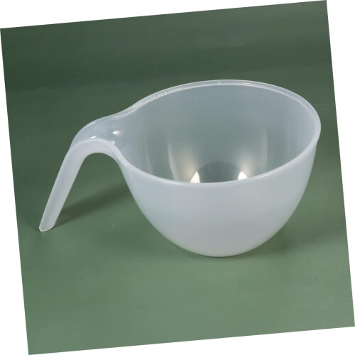 2pcs Plastic Mixing Bowls with Handle, Microwave Safe Stackable Serving Bowls for Cooking, White 2