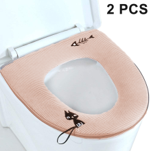 Housse de siège de toilette universelle à fermeture éclair, motif chatons mignons, coussin de siège de toilette doux