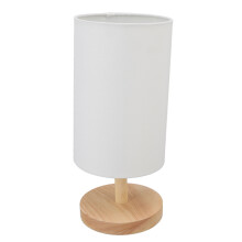Lampada da tavolo compatta in legno, dimmerabile, con paralume in lino, ideale per camera da letto e soggiorno. Elegante lampada da scrivania con